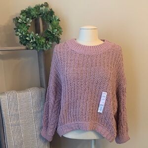 SO oversized chenille cable sweater